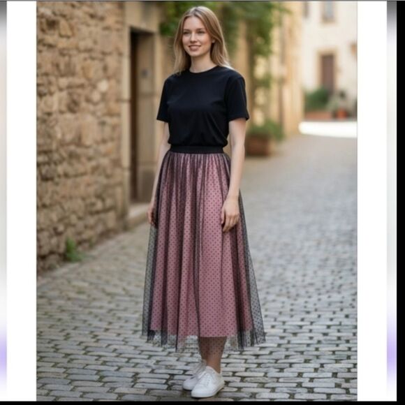 Zara Flare Polyester Skirt for Woman - Picture 6 of 10